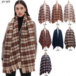 Customized manufacturer of new large-sized and thickened short-sleeved checkered scarves and shawls for autumn and winter in Europe and America
