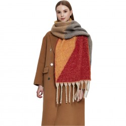 Amazon's hot new export shawl, thickened and thickened tassel jacquard geometric scarf factory for autumn and winter in Europe and America