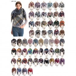 In 2025, Amazon's hot-selling autumn and winter European and American shawls, new thickened checkered square scarves with looped lace and fringed fur