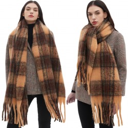 Amazon's best-selling foreign trade European and American shawls for autumn and winter, with thickened hoop sand and coffee Maillard scarves wholesale manufacturer