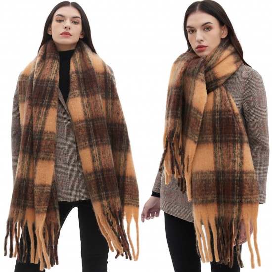 Amazon's best-selling foreign trade European and American shawls for autumn and winter, with thickened hoop sand and coffee Maillard scarves wholesale manufacturer Amazon's best-selling foreign trade European and American shawls for autumn and winter, with thickened hoop sand and coffee Maillard scarves wholesale manufacturer