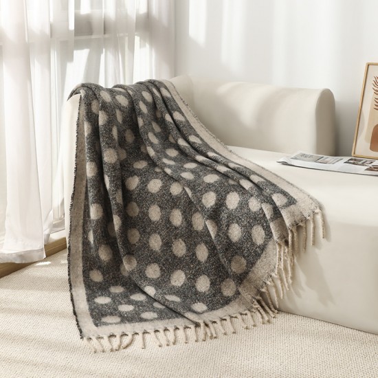Amazon blanket export new European and American autumn and winter faux mohair thickened circle large shawl jacquard blanket Amazon blanket export new European and American autumn and winter faux mohair thickened circle large shawl jacquard blanket