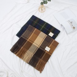 Manufacturer of new autumn and winter Korean version men's warm double-sided checkered scarf and dual-purpose women's shawl for foreign trade