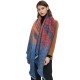 New cross-border Amazon export women's shawl, thickened looped yarn striped diagonal scarf for autumn and winter in Europe and America New cross-border Amazon export women's shawl, thickened looped yarn striped diagonal scarf for autumn and winter in Europe and America