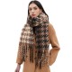Custom manufacturer of new autumn and winter checkered scarves and shawls in Europe and America with loops, sand imitation mohair, jacquard tassels and checkered patterns