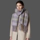 Amazon Export Europe and America 2024 Autumn/Winter high-end style new wide and thick checkered scarf shawl manufacturer Amazon Export Europe and America 2024 Autumn/Winter high-end style new wide and thick checkered scarf shawl manufacturer