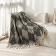 Amazon blanket export new European and American autumn and winter faux mohair thickened diamond checkered large shawl jacquard blanket
