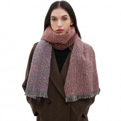 Wholesale of men's and women's scarves and shawls for autumn and winter in Europe and America, with floral patterns, short beards and fringed fur, from Tonglu factory