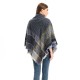 In 2025, Amazon's hot-selling autumn and winter European and American shawls, new thickened checkered square scarves with looped lace and fringed fur In 2025, Amazon's hot-selling autumn and winter European and American shawls, new thickened checkered square scarves with looped lace and fringed fur
