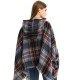 A new cross-border export shawl, a double-sided checkered hooded cape for spring, autumn and winter in Europe and America A new cross-border export shawl, a double-sided checkered hooded cape for spring, autumn and winter in Europe and America