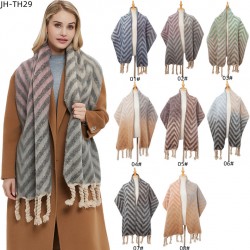 Foreign trade autumn and winter shawl, European and American new thickened scarf, imitation mohair knotted thick braided scarf manufacturer