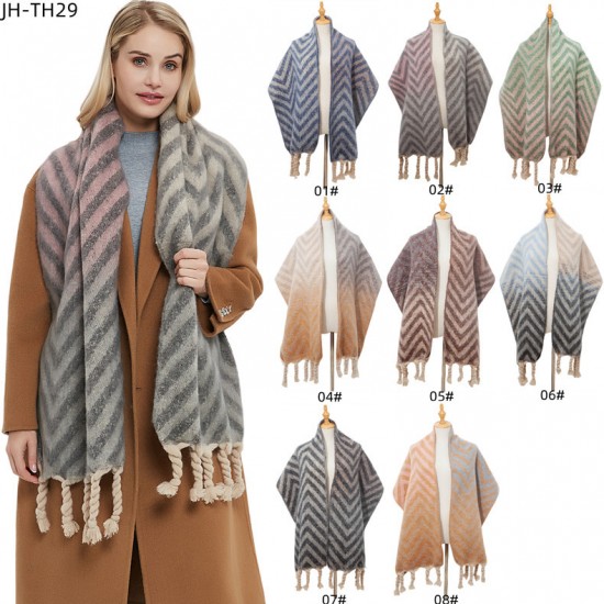 Foreign trade autumn and winter shawl, European and American new thickened scarf, imitation mohair knotted thick braided scarf manufacturer Foreign trade autumn and winter shawl, European and American new thickened scarf, imitation mohair knotted thick braided scarf manufacturer