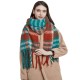 Wholesale manufacturer of new foreign trade women's scarves, thickened and coarse-flow checkered scarves and shawls for autumn and winter in Europe and America