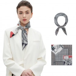 Amazon mid-to-high-quality foreign trade 2025 new Spring, summer and autumn thin headscarves, double-sided printed silk scarves and square scarves
