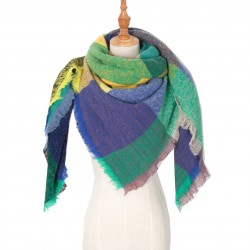 Factory direct supply of cross-border popular and in-stock new European and American scarves, large checkered triangular shawls and scarves for spring, autumn and winter