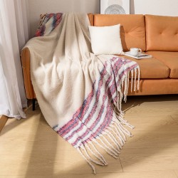 New foreign trade European and American autumn and winter thickened solid color woven large shawl, office blanket, sofa blanket