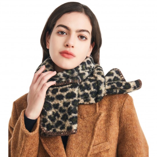 Factory direct supply of Amazon's best-selling scarves with a high-end feel, new autumn and winter circular yarn leopard print scarves for export to Europe and America Factory direct supply of Amazon's best-selling scarves with a high-end feel, new autumn and winter circular yarn leopard print scarves for export to Europe and America