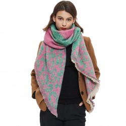 Amazon's hot cross-border new export European and American autumn and winter checkered leopard print diagonal scarf shawl
