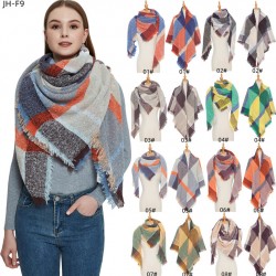 European and American autumn and winter thickened men's scarf, loop gauze, large checkered square scarf, shawl in stock manufacturer
