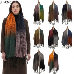 Factory direct supply of 2025 new style scarves for cross-border trade, European and American autumn and winter men's and women's gradient color scarves and shawls