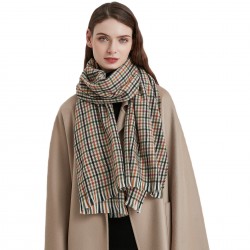 Manufacturer's export of European and American small checkered scarves and shawls for both autumn and winter, Korean-style student warm retro scarves