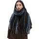 Factory direct supply of new scarves for cross-border trade, European and American autumn and winter with floral fringes and striped scarves and shawls Factory direct supply of new scarves for cross-border trade, European and American autumn and winter with floral fringes and striped scarves and shawls