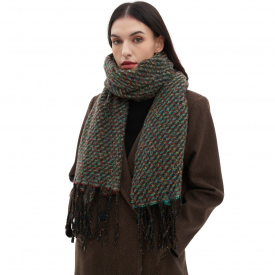 Wholesale of new types of scarves for cross-border trade in Europe and America, autumn and winter for men and women with tassels and colorful floral patterns Wholesale of new types of scarves for cross-border trade in Europe and America, autumn and winter for men and women with tassels and colorful floral patterns
