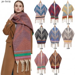 New European and American autumn and winter circle gauze mountain jacquard coarse tassel scarf in stock manufacturer for foreign trade women's shawls