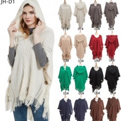 Amazon's popular export quality shawls, large-sized knitted sweaters, button hooded cape shawls for spring, autumn and winter in Europe and America
