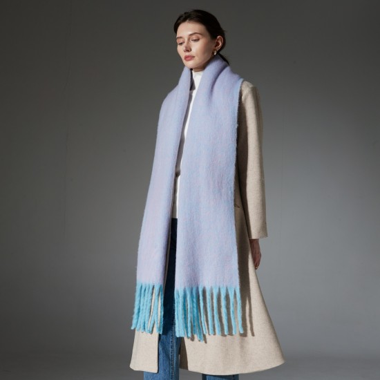 Amazon Export Europe and America 2025 Autumn/Winter new style loop yarn thick tassel jacquard scarf shawl in stock manufacturer Amazon Export Europe and America 2025 Autumn/Winter new style loop yarn thick tassel jacquard scarf shawl in stock manufacturer