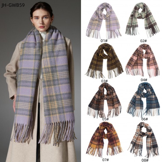 Amazon Export Europe and America 2024 Autumn/Winter high-end style new wide and thick checkered scarf shawl manufacturer Amazon Export Europe and America 2024 Autumn/Winter high-end style new wide and thick checkered scarf shawl manufacturer