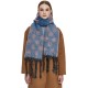 New cross-border export shawl, thickened winter scarf for Europe and America, with loop gauze, thick tassels, jacquard and polka dots, Christmas scarf