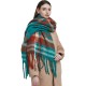 Wholesale manufacturer of new foreign trade women's scarves, thickened and coarse-flow checkered scarves and shawls for autumn and winter in Europe and America