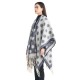 Amazon's best-selling shawl: A new European and American autumn and winter thickened jacquard cross shawl with loop yarn imitation mohair