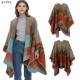 A new style of cape for foreign trade, a thickened orange faux cashmere cape with a triangular stitch stitch and slit A new style of cape for foreign trade, a thickened orange faux cashmere cape with a triangular stitch stitch and slit