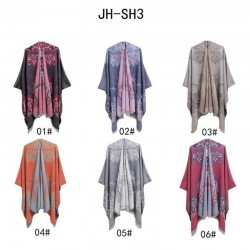 Factory direct supply of geometric jacquard ethnic style travel split tassel shawls and women's capes for spring, autumn and winter in Europe and America