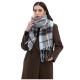 The manufacturer's new style of scarves for export to Europe and America, featuring men's and women's autumn and winter checkered scarves and shawls with floral fringes The manufacturer's new style of scarves for export to Europe and America, featuring men's and women's autumn and winter checkered scarves and shawls with floral fringes