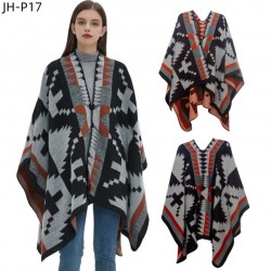 The new geometric shawl for foreign trade is the same ethnic style travel air-conditioned blanket shawl that Europe and America yearn for in autumn and winter