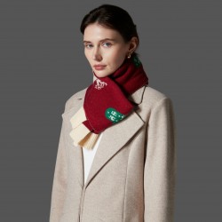 Amazon Premium Cross-border trade European and American autumn and winter new red and green Christmas scarves, deer wool knitted scarves