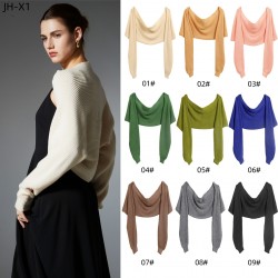 Wholesale of Amazon's hot cross-border trade European and American spring, summer and autumn new solid-color knitted shawls for women's outerwear