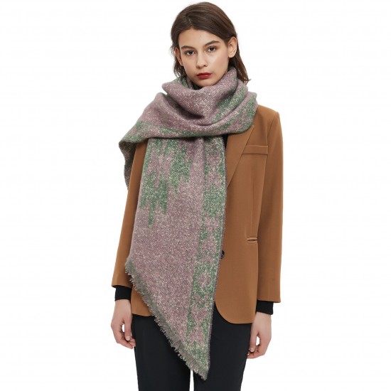 Cross-border hot foreign trade new thickened scarf, European and American autumn and winter looped Christmas tree diagonal scarf manufacturer Cross-border hot foreign trade new thickened scarf, European and American autumn and winter looped Christmas tree diagonal scarf manufacturer