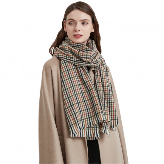 Manufacturer's export of European and American small checkered scarves and shawls for both autumn and winter, Korean-style student warm retro scarves