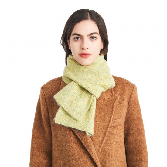 Cross-border Foreign Trade 2025 New Autumn and Winter Korean version male and female student faux cashmere with floral patterns solid color knitted woolen scarves