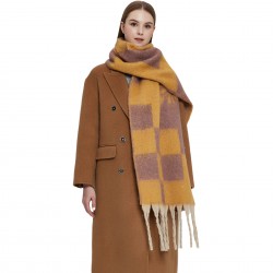 New cross-border scarves for export to Europe and America for autumn and winter, thickened loop yarn and thick jacquard checkered scarves manufacturer