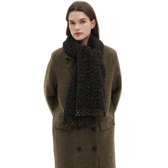 Factory direct supply for cross-border trade 2025 new style European and American autumn and winter short bristle solid color floral scarf shawl