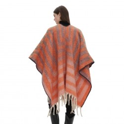 Amazon's best-selling 2025 new style European and American autumn and winter jacquard striped shawl with loop yarn imitation mohair thickening