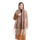 Amazon's best-selling cross-border new export European and American autumn and winter loop yarn imitation mohair large check jacquard scarf Amazon's best-selling cross-border new export European and American autumn and winter loop yarn imitation mohair large check jacquard scarf