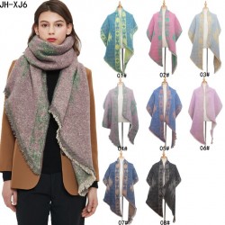 Cross-border hot foreign trade new thickened scarf, European and American autumn and winter looped Christmas tree diagonal scarf manufacturer