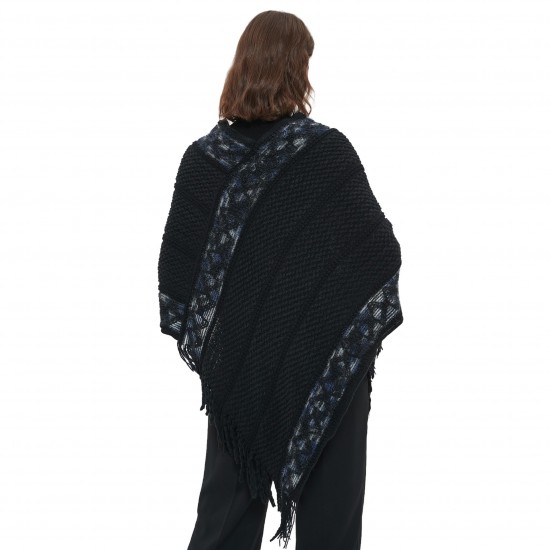 New style of pullover shawl for foreign trade, European and American spring and autumn striped solid color fringed knitted cape shawl in stock wholesale factory New style of pullover shawl for foreign trade, European and American spring and autumn striped solid color fringed knitted cape shawl in stock wholesale factory
