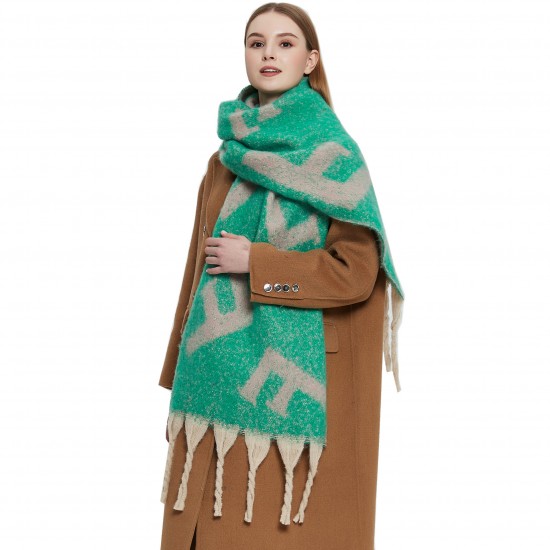 2023 new style shawl for export to Europe and America autumn and winter, thickened scarf ring, thick tassel jacquard letter scarf manufacturer 2023 new style shawl for export to Europe and America autumn and winter, thickened scarf ring, thick tassel jacquard letter scarf manufacturer
